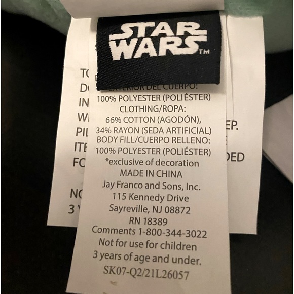 Disney Star Wars Mandalorian Grogu Baby Yoda Large Plush New With Tags - Picture 5 of 7